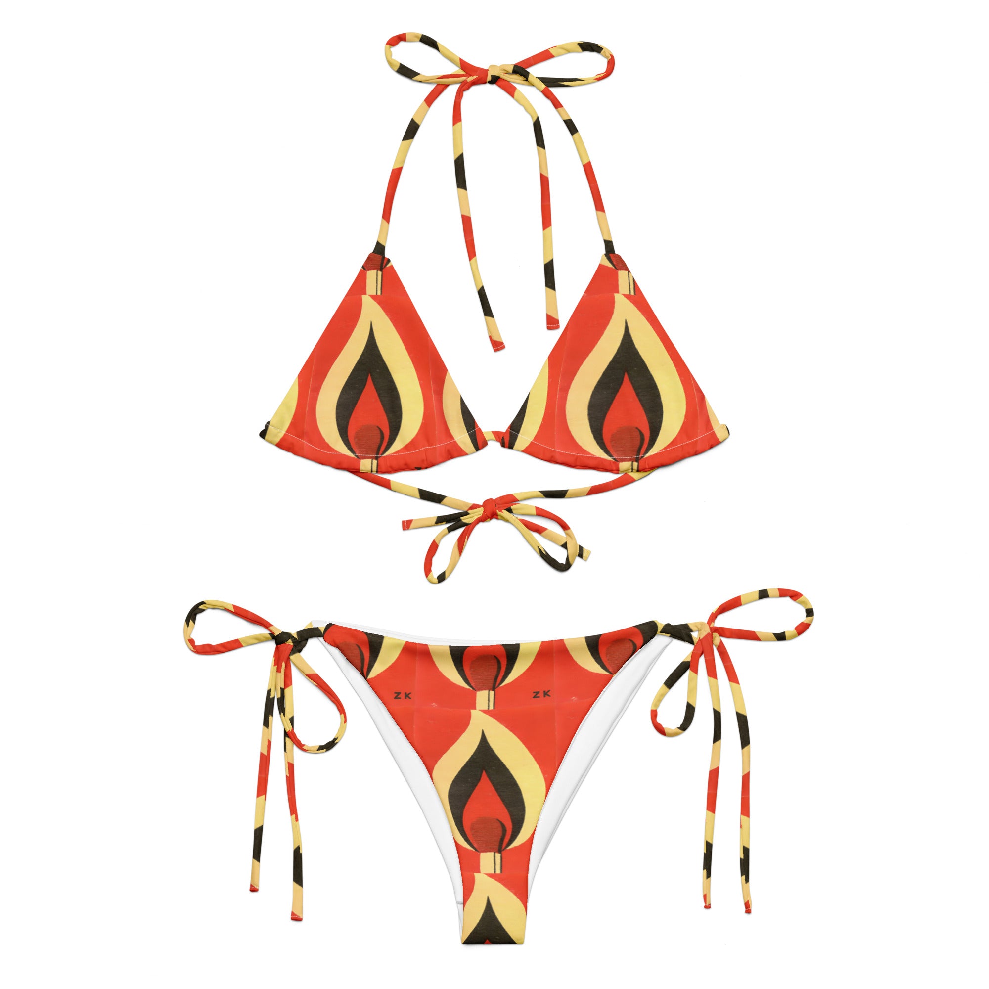 BAB GOOCH SO FLAME- All-over print recycled string bikini