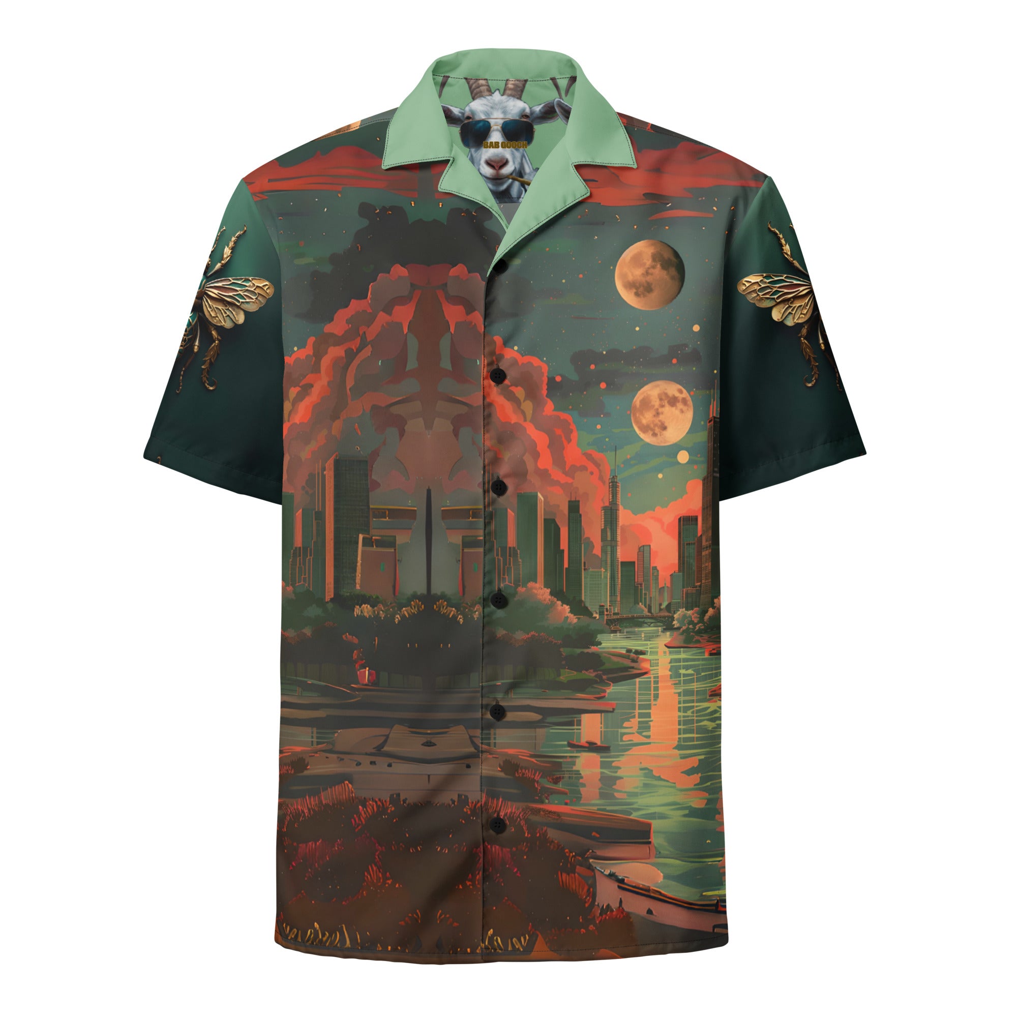 2 MOON Unisex button shirt